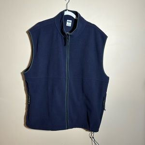 Men’s Old Navy Fleece Vest. Navy blue with gray trim in size XXL.